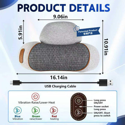 3 in 1 Neck Massager, 2026 New Heated Massage Neck Pillow, Cervical Traction Bed Back Pillow Sleeping, Deep Massage and Relaxation, Ergonomic Design