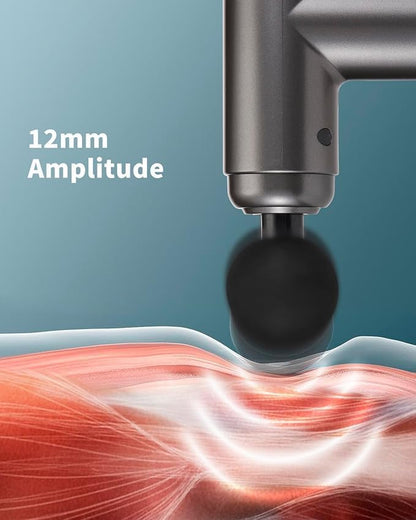 Massage Gun, 4 Heads, 6 Speeds, Portable Mini Deep Tissue Muscle Vibration Handheld Massager for Back, Shoulders, All Body 1800Mah - Perfect for Gift/Present